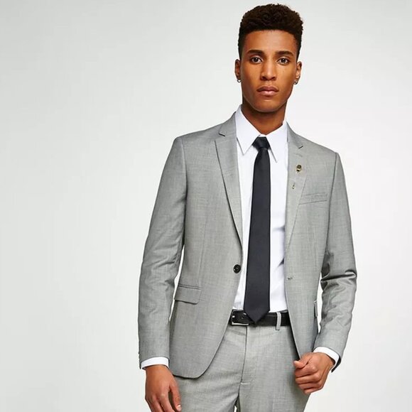 Topman SKINNY suit jacket in marl gray size 40R - Picture 3 of 8